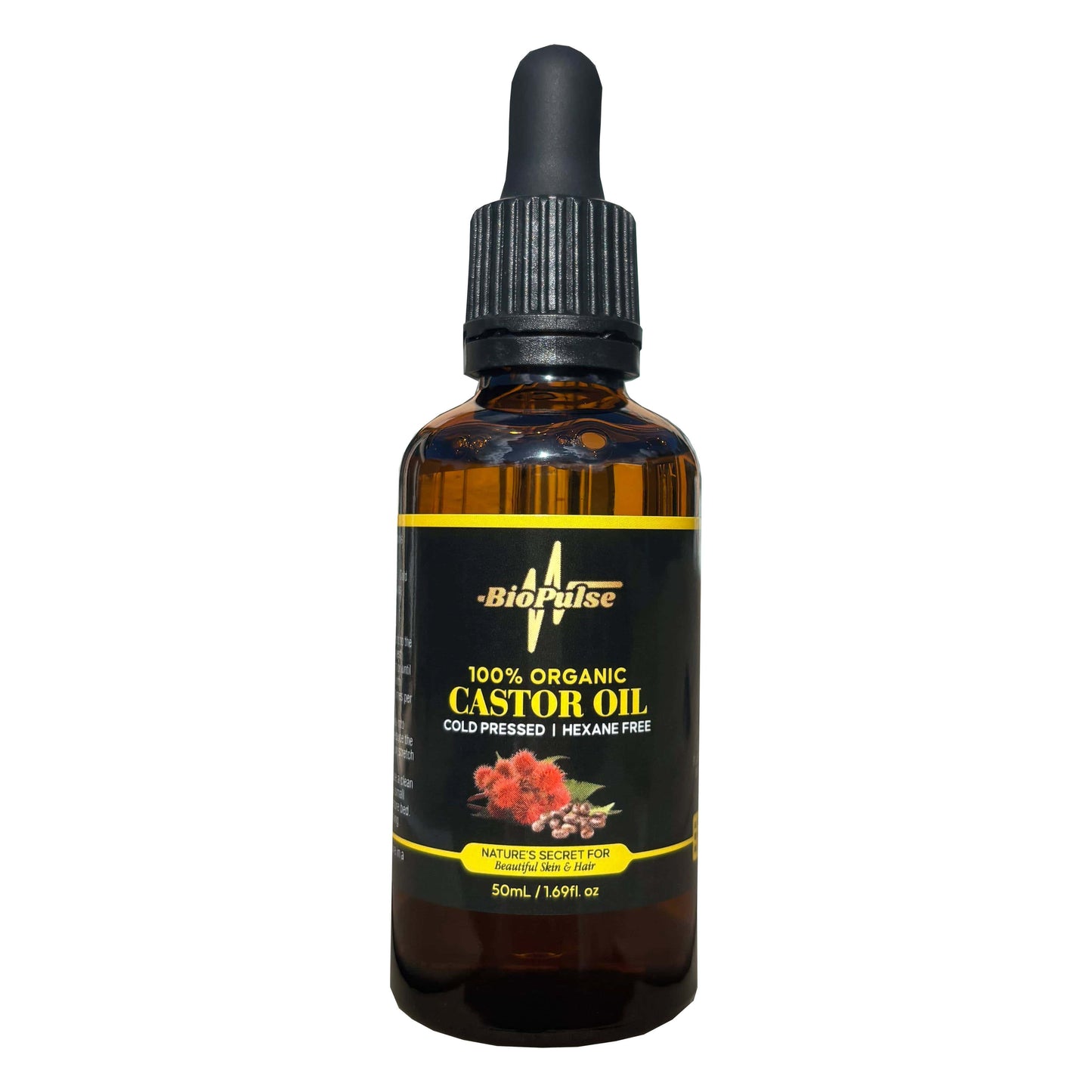 100% Organic Castor Oil (500mL) - Amber Glass Bottle