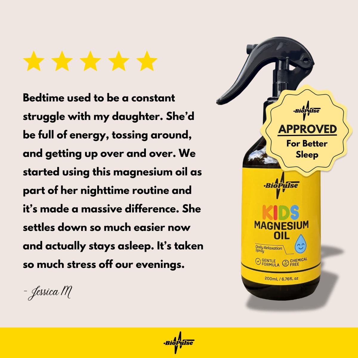 Kids Magnesium Oil Spray (200mL) - Amber Glass Bottle