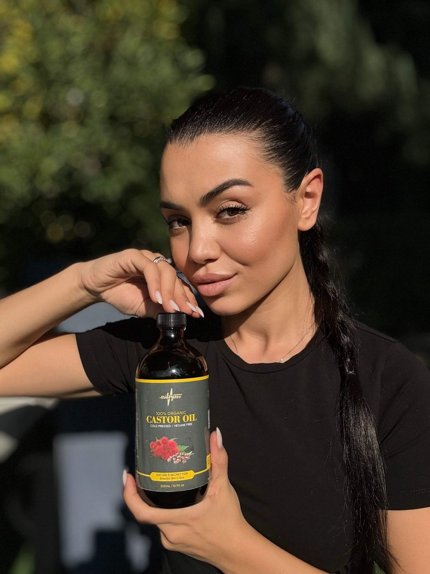 100% Organic Castor Oil (50mL) - Amber Glass Bottle