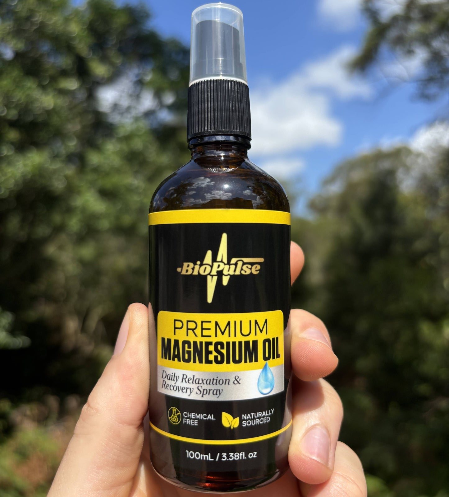 Premium Magnesium Oil Spray (100mL) - Amber Glass Bottle