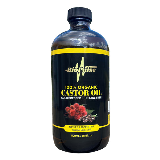 100% Organic Castor Oil - Amber Glass Bottle