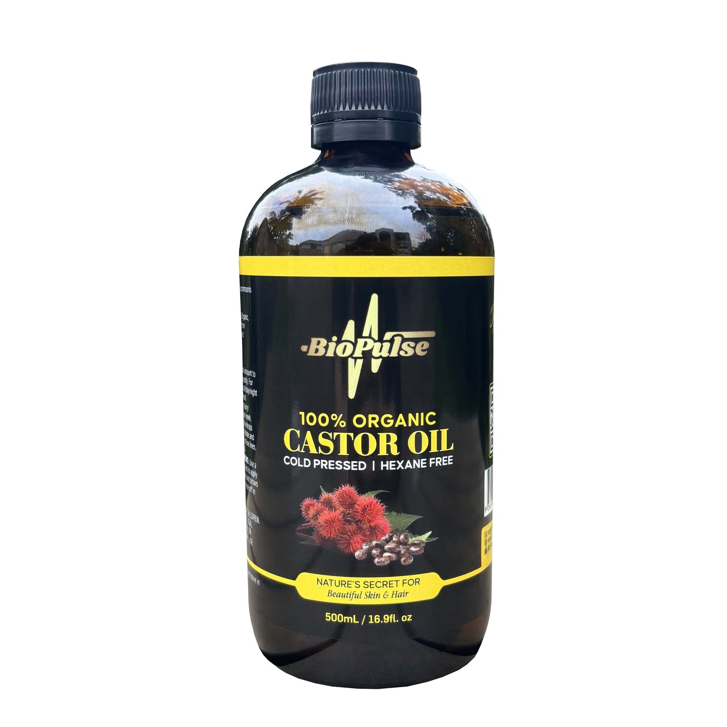 100% Organic Castor Oil - Amber Glass Bottle