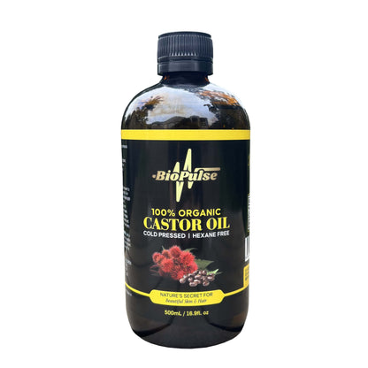 100% Organic Castor Oil - Amber Glass Bottle