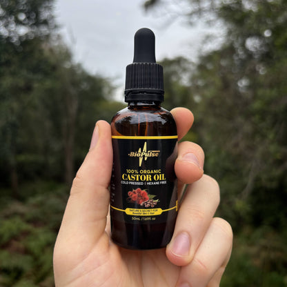100% Organic Castor Oil - Amber Glass Bottle