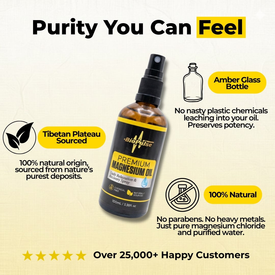Premium Magnesium Oil Spray (100mL) - Amber Glass Bottle