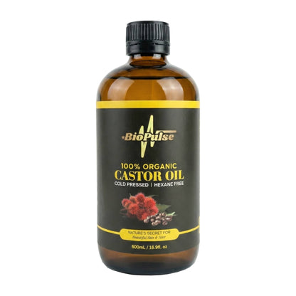 100% Organic Castor Oil (500mL) - Amber Glass Bottle