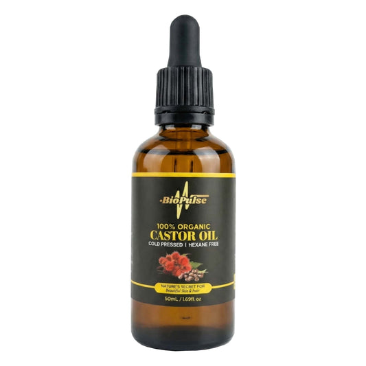 100% Organic Castor Oil (50mL) - Amber Glass Bottle