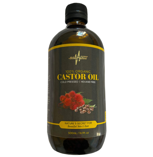 100% Organic Castor Oil - Amber Glass Bottle