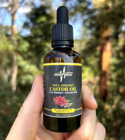 100% Organic Castor Oil - Amber Glass Bottle